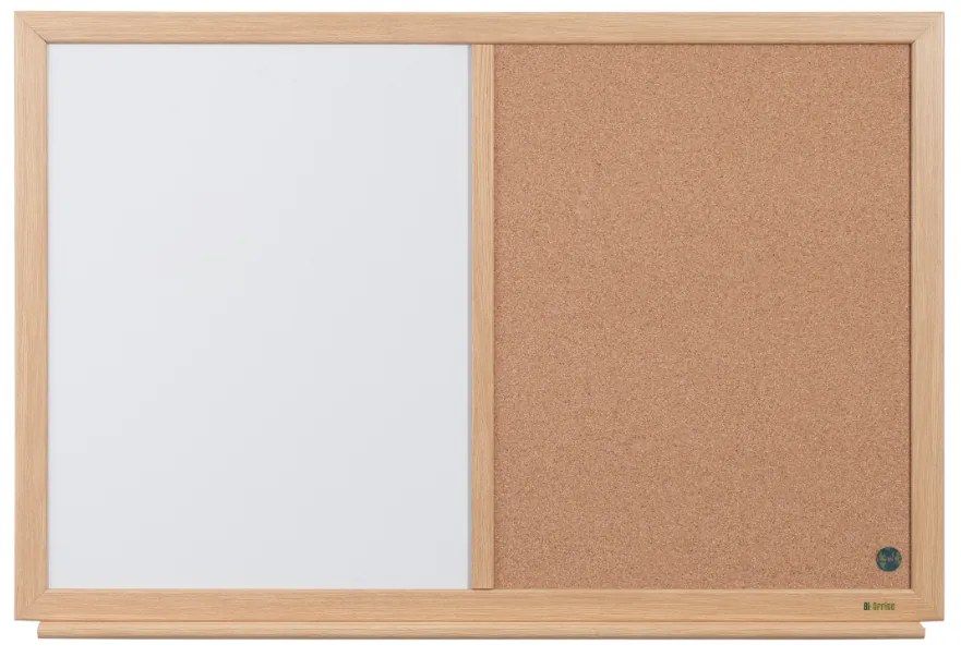 Quadro Combinado Reciclado 90x120cm Cortiça / Branco Moldura Madeira Prime Earth-it