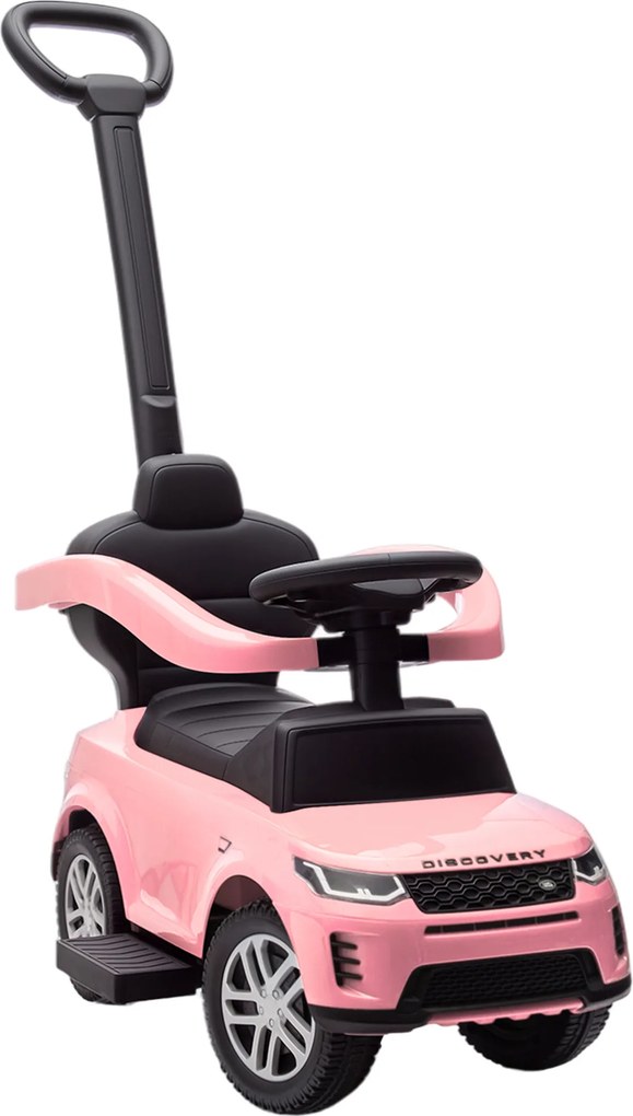 AIYAPLAY Carro Andador 2 em 1 para Crianças Land Rover Discovery com Buzina Pega de Empurrar e Barra Removíveis 84x40x94,5 cm Rosa | Aosom Portugal