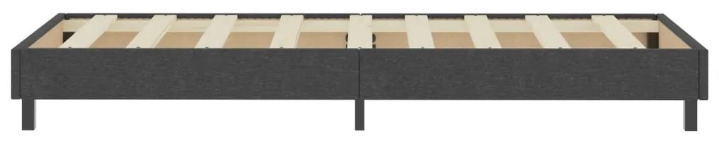 Cama boxspring 90x200 cm tecido cinzento-escuro