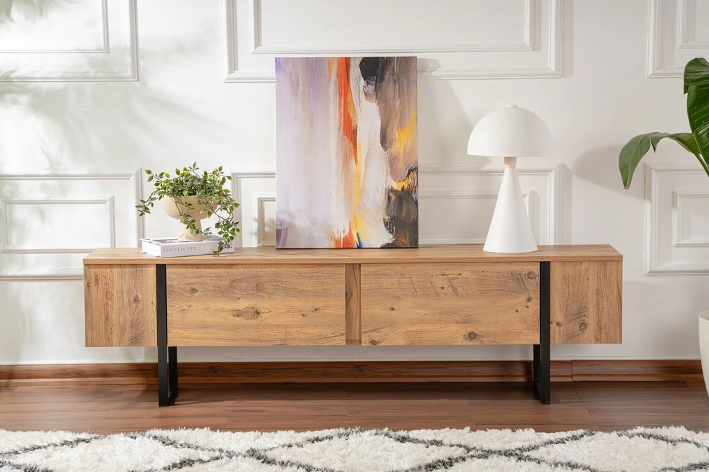 Móvel para TV Serenity – Pinho Atlântico e Preto – 180 cm x 50 cm x 29