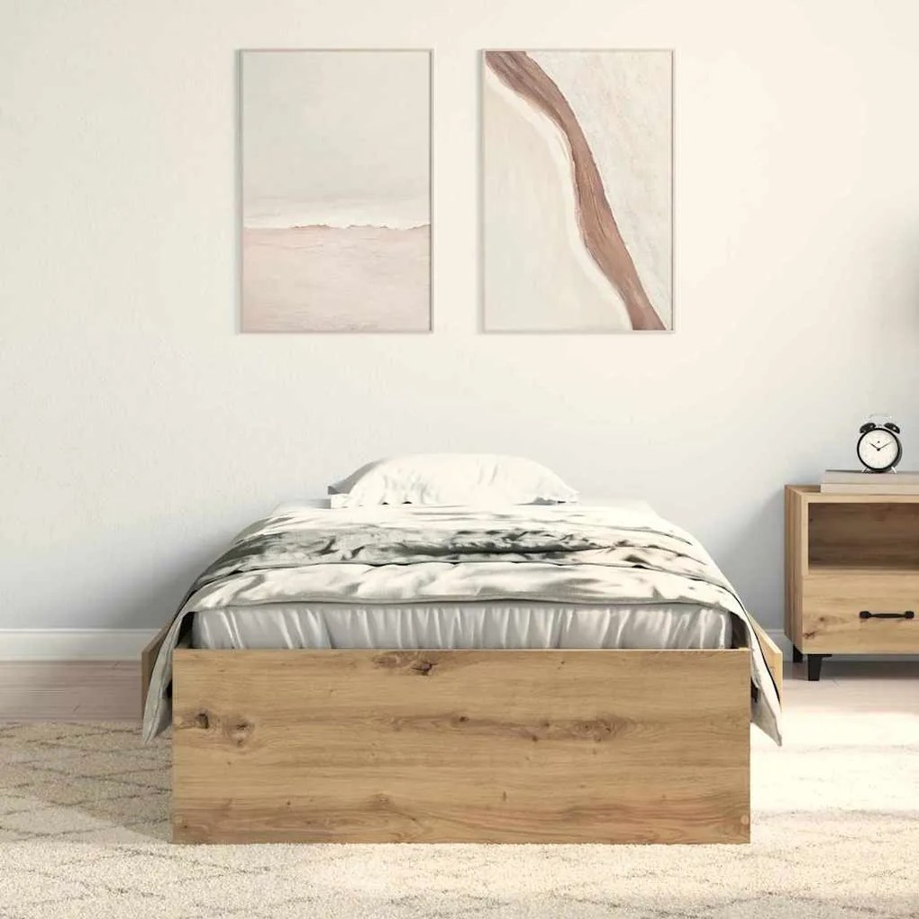 Cama vidaXL Artisan Carvalho 90x200 cm Madeira Engenheirada