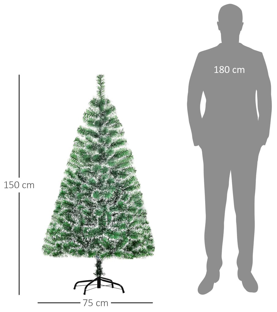 Árvore de Natal Artificial 150cm com 416 Ramos e Suporte de Metal Árvo