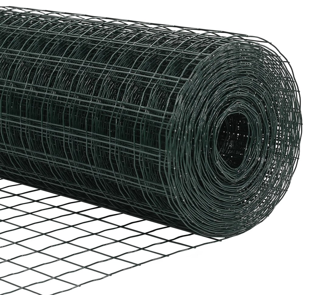 Cerca Euro com 13 Postes 0.4x50 m Aço Galvanizado Verde