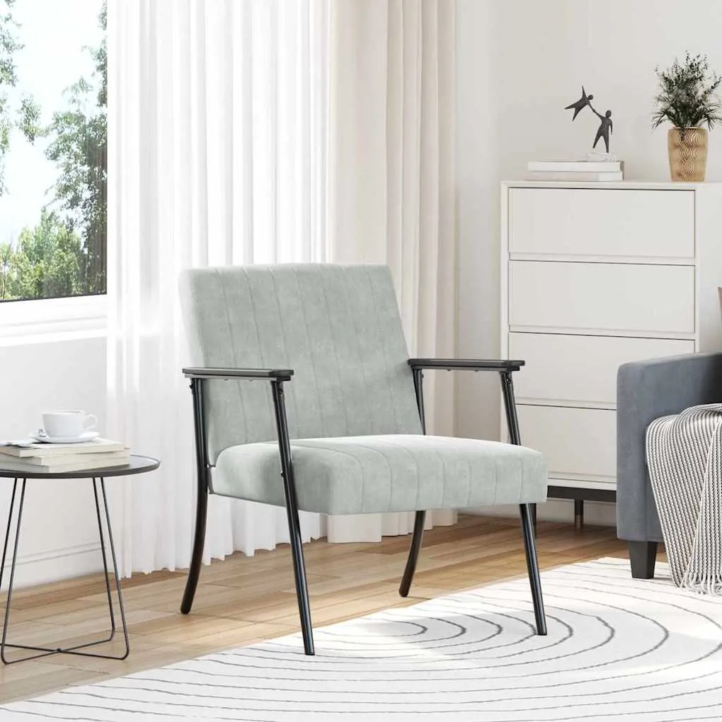 vidaXL poltrona Cinzento-claro 59 x 75 x 78 cm Veludo