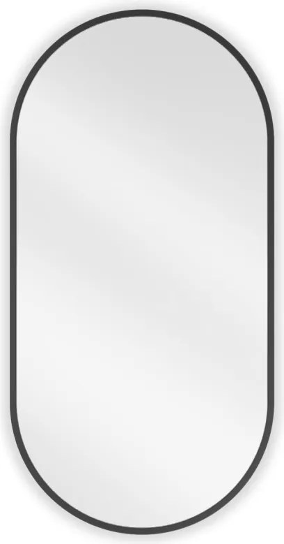 Mexen Loft espelho de casa de banho oval 80 x 40 cm, moldura preta - 9851-080-040-000-70