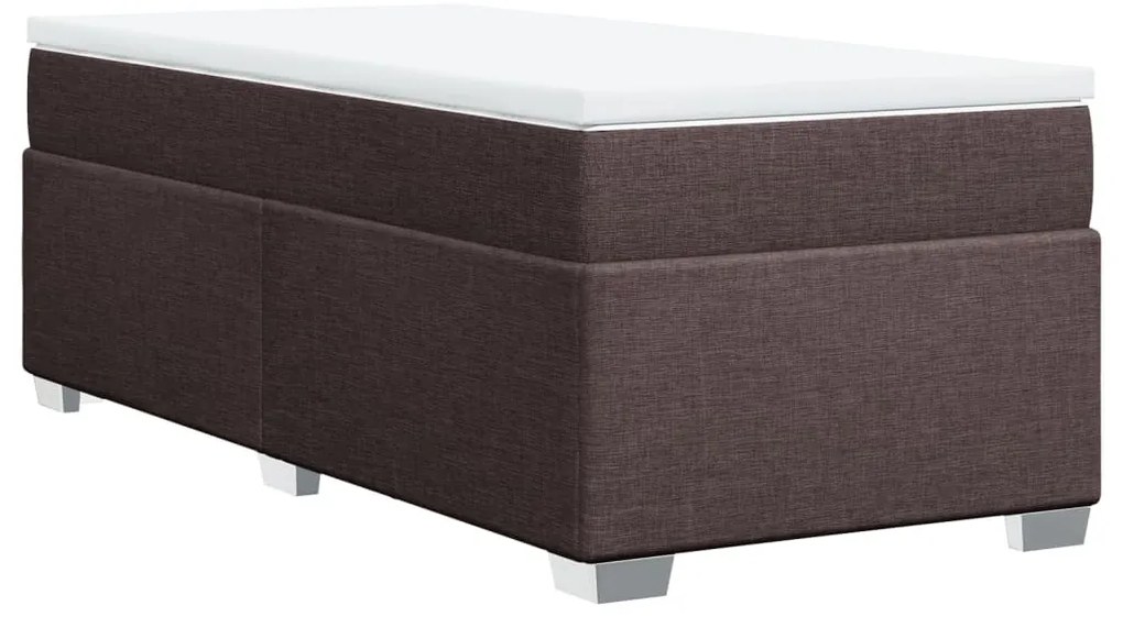 Cama com molas/colchão 90x200 cm tecido castanho-escuro