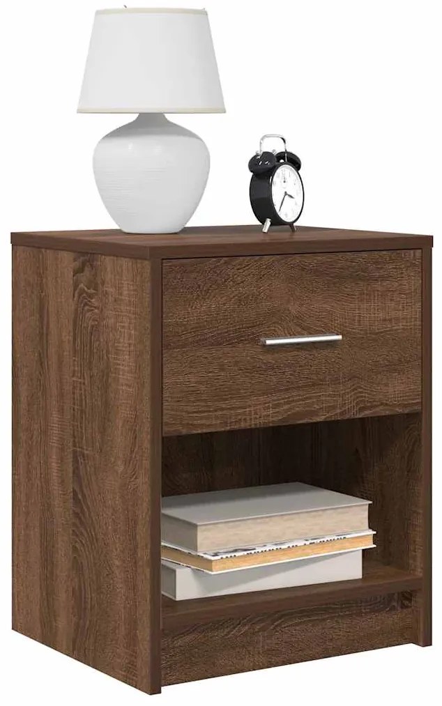 vidaXL Mesas de cabeceira 2pcs com gaveta 40x34x50cm carvalho castanho