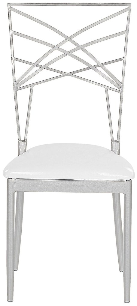 Conjunto de 2 cadeiras de jantar em metal prateado GIRARD Beliani
