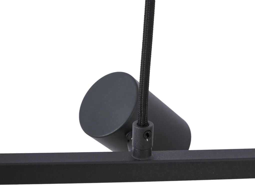 Candeeiro suspenso moderno preto com 6 luzes - Jeana Straight Moderno