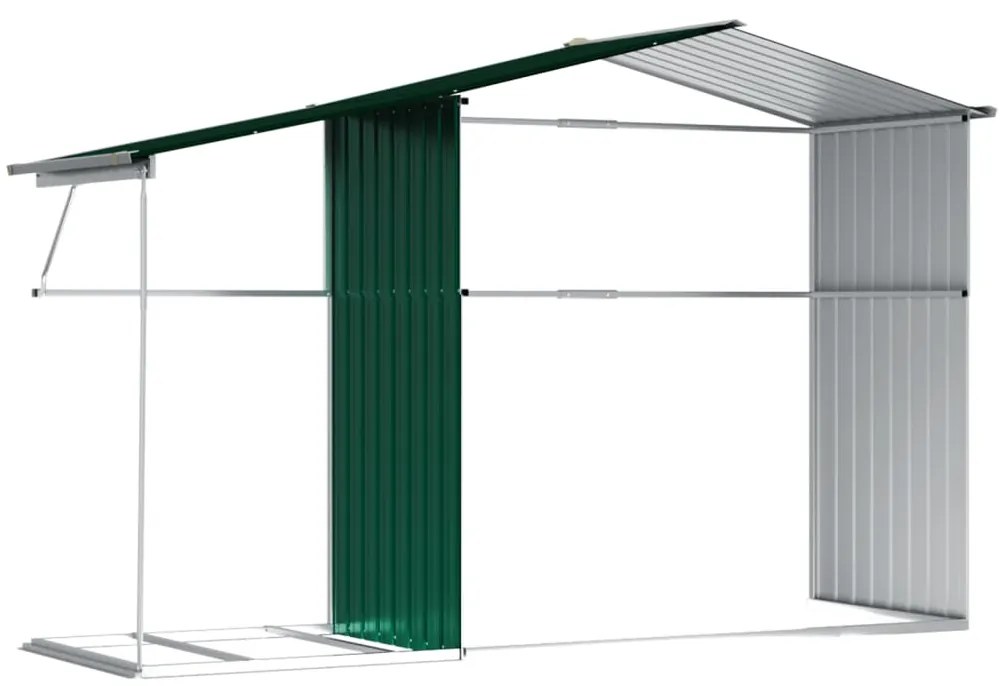 Abrigo de jardim 277x192,5x179 cm aço galvanizado verde