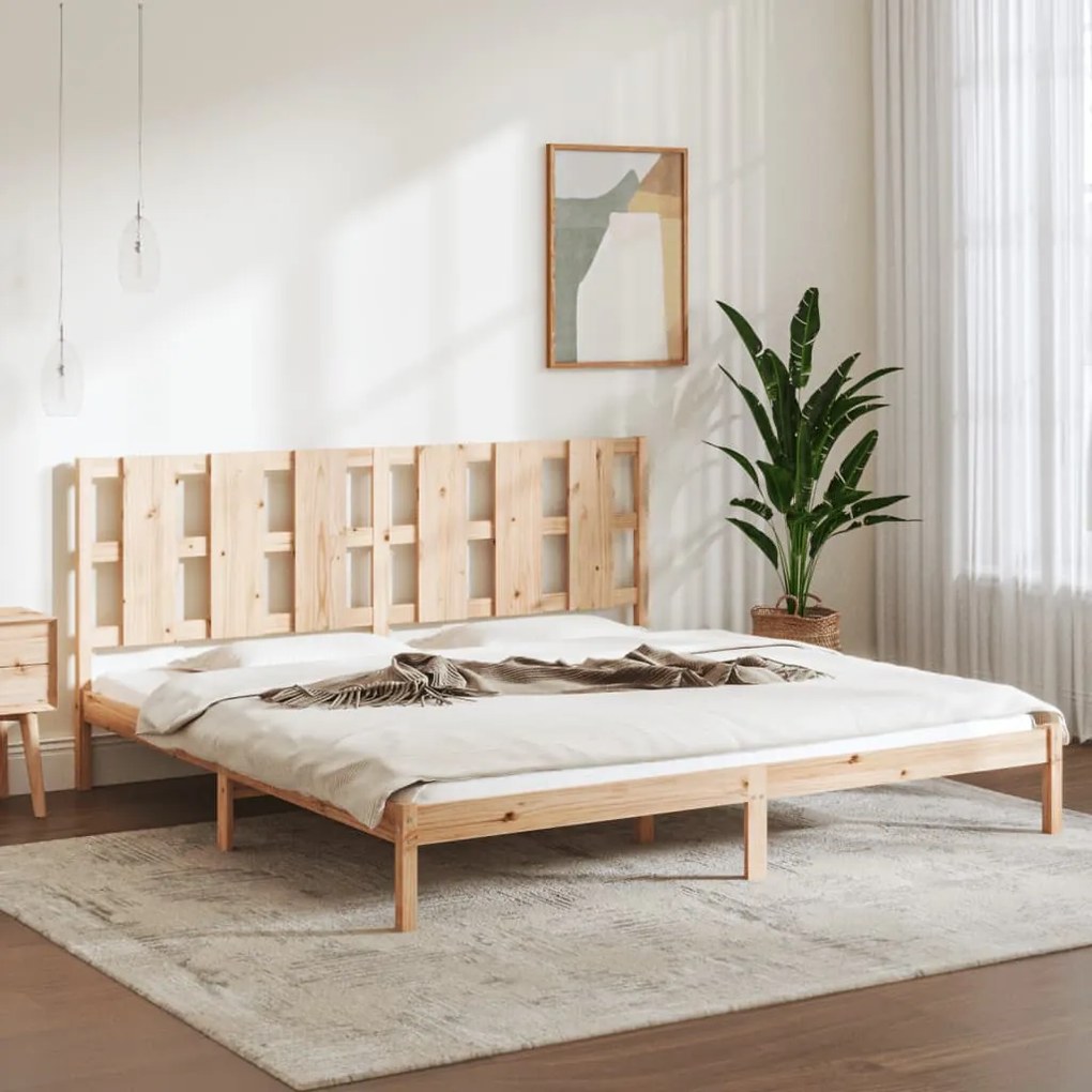 Cama sem colchão 200x200 cm madeira de pinho maciça