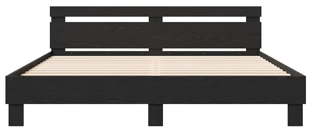 Estrutura da Cama com cabeceira Carvalho Preto 180 x 200 cm