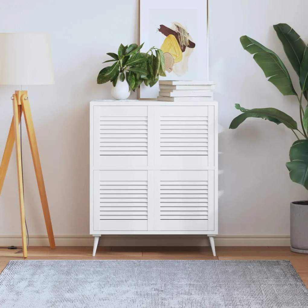 vidaXL Portas de armário 4 pcs design de persiana pinho maciço branco