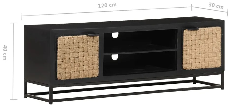 Móvel de TV 120x30x40 cm madeira de mangueira maciça