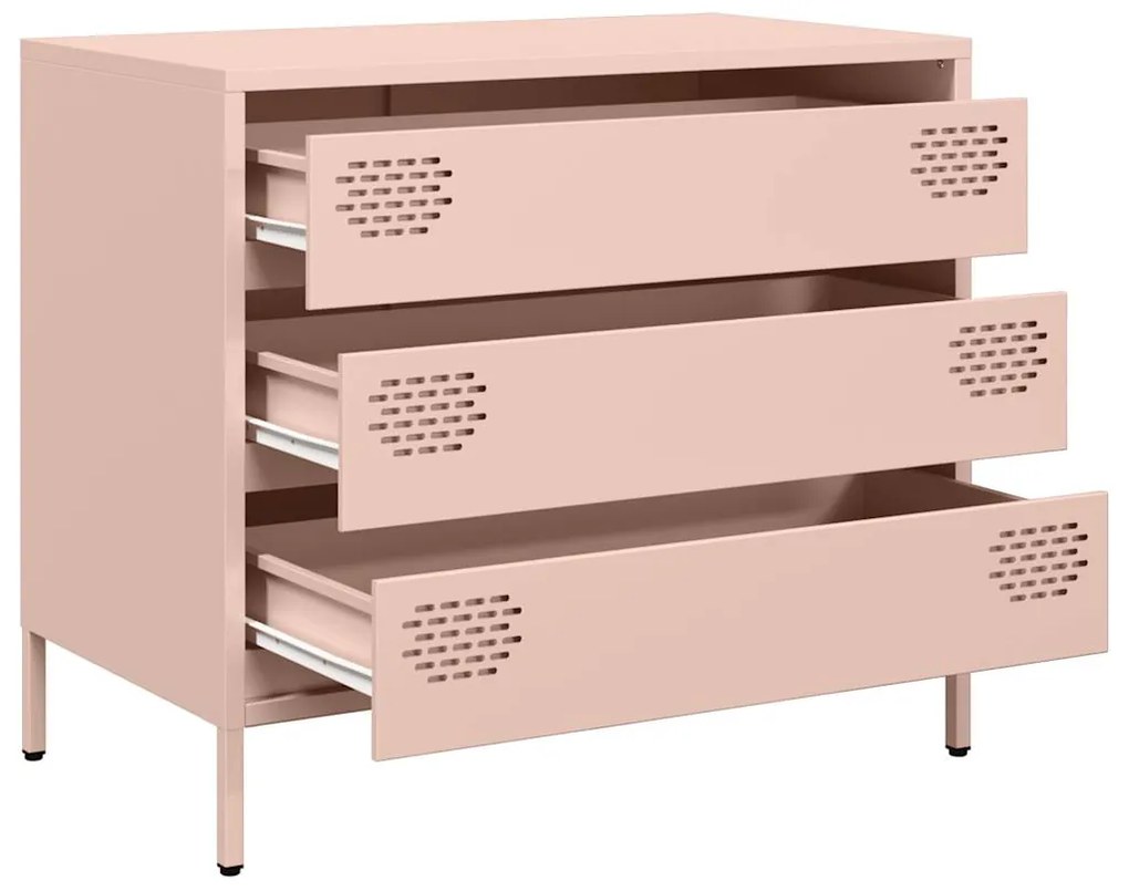 Aparador 68x39x58,5 cm aço laminado a frio rosa