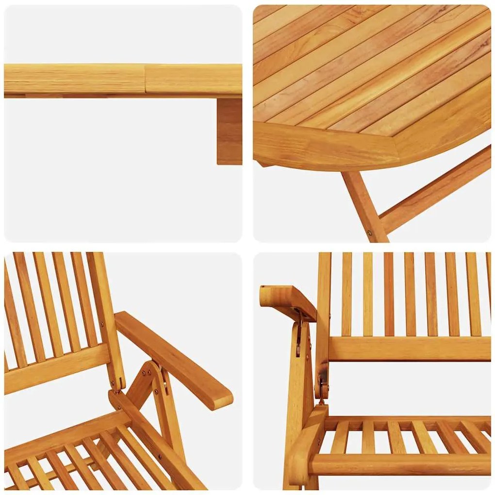 Conjunto de Jantar ao Ar Livre 7 pcs Cor de Madeira de Acácia