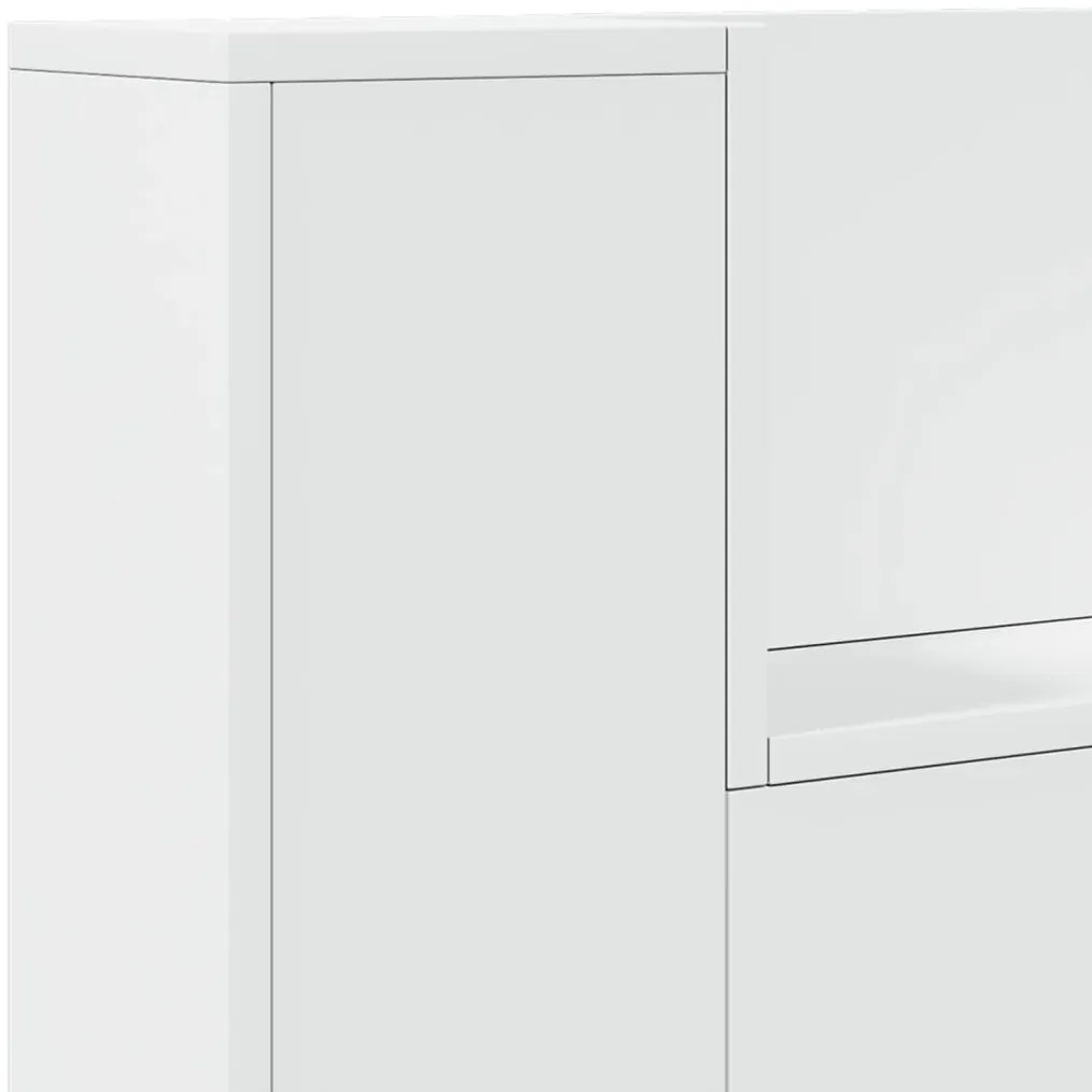 Armário de cabeceira com luzes LED 100x16,5x103,5 cm branco