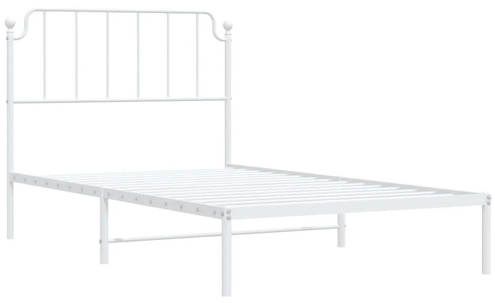 Estrutura de cama em metal com cabeceira 107x203 cm branco