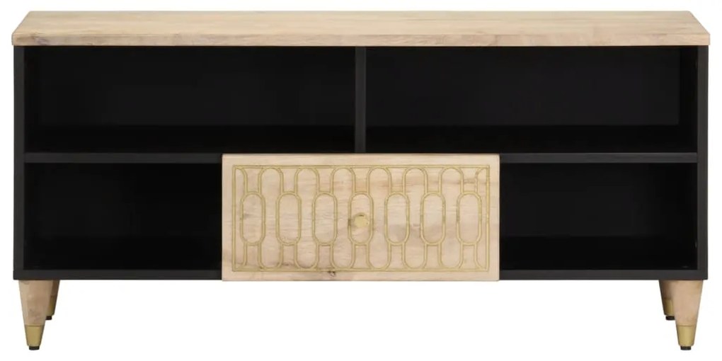 Móvel de TV 100x33x46 cm madeira de mangueira maciça