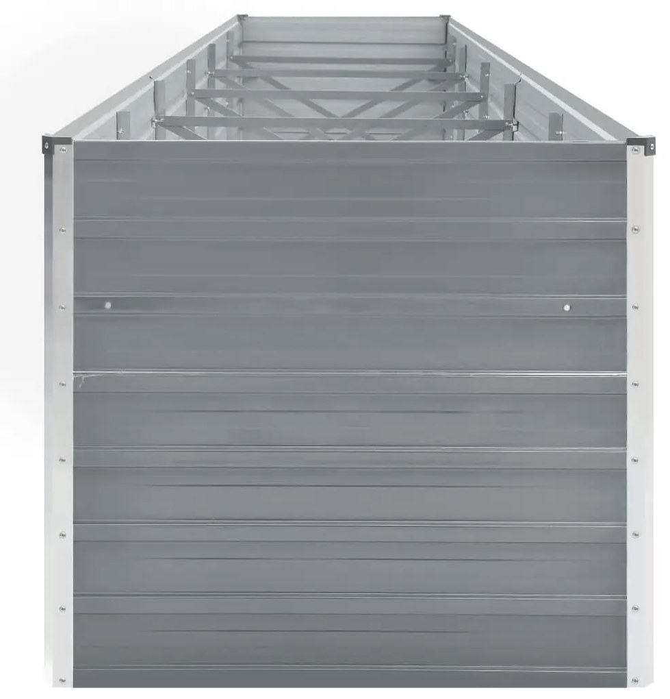 Canteiro elevado de jardim 480x80x77cm aço galvanizado cinzento