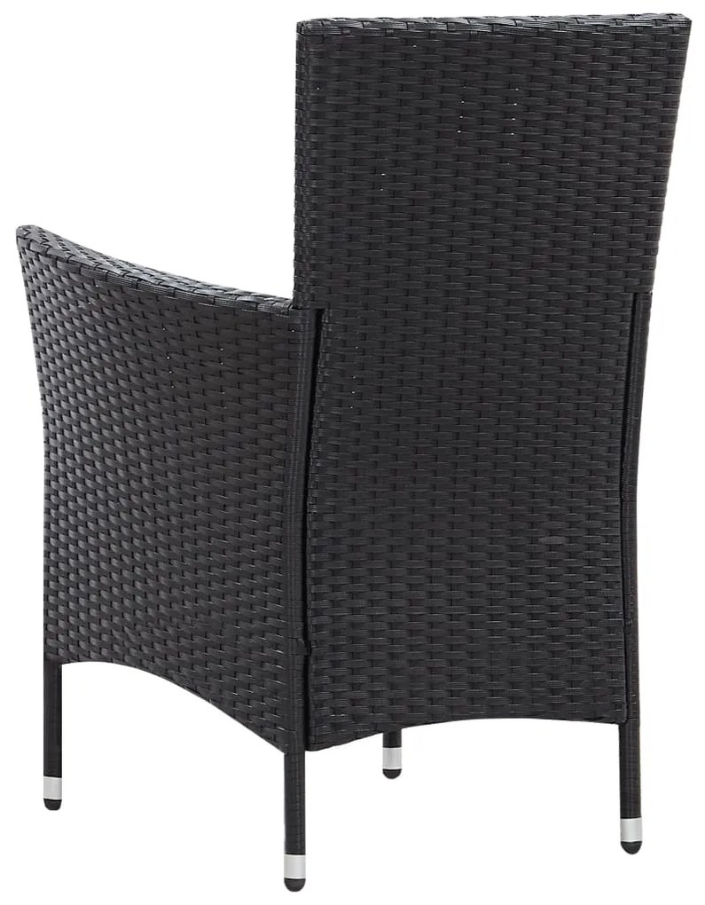 Conjunto de jantar para exterior 9 pcs vime PE preto