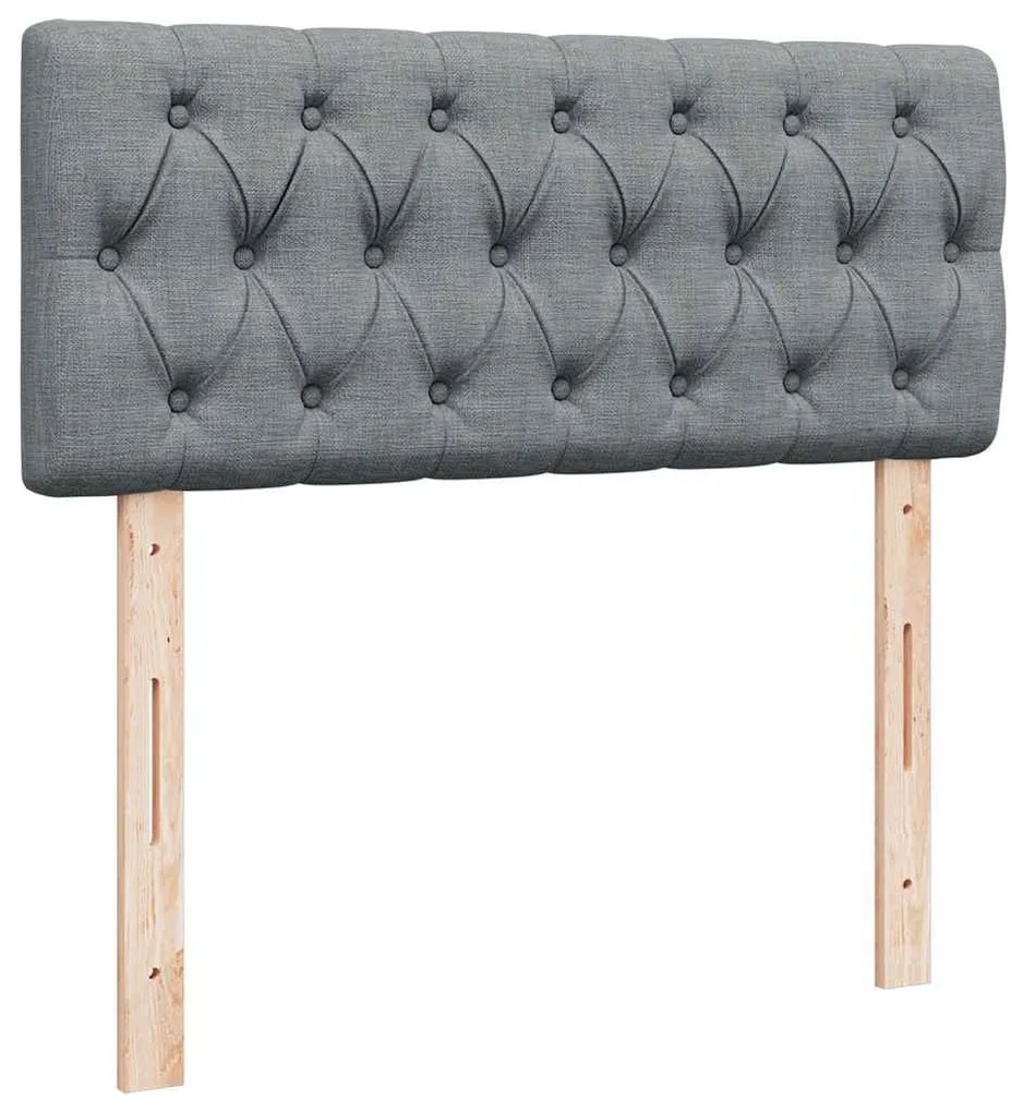 Cama boxspring com colchão 120x190 cm tecido cinzento-claro