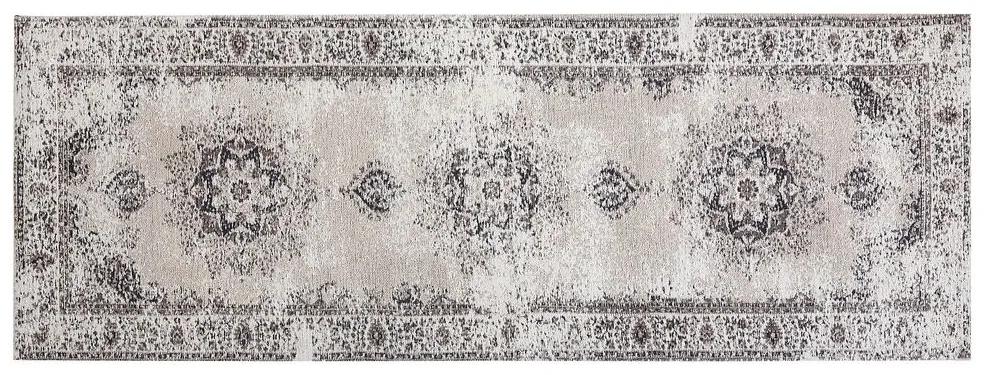 Tapete de algodão cinzento 60 x 180 cm ALMUS Beliani