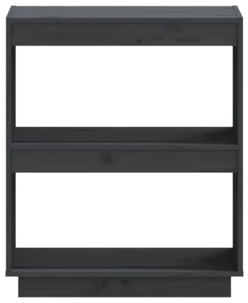 Estante madeira de pinho maciça 60x35x71 cm cinzento