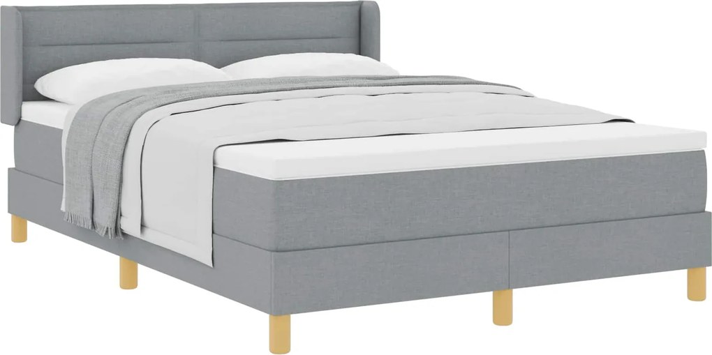 vidaXL Cama Box com colchão Cinzento-claro 200 x 160 cm Poliéster