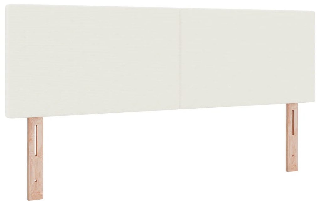 Cama Box Spring com Colchão Creme 160x200 cm Tecido de Corduroy