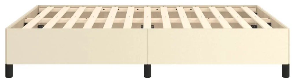 Estrutura de cama 140x200 cm couro artificial cor creme