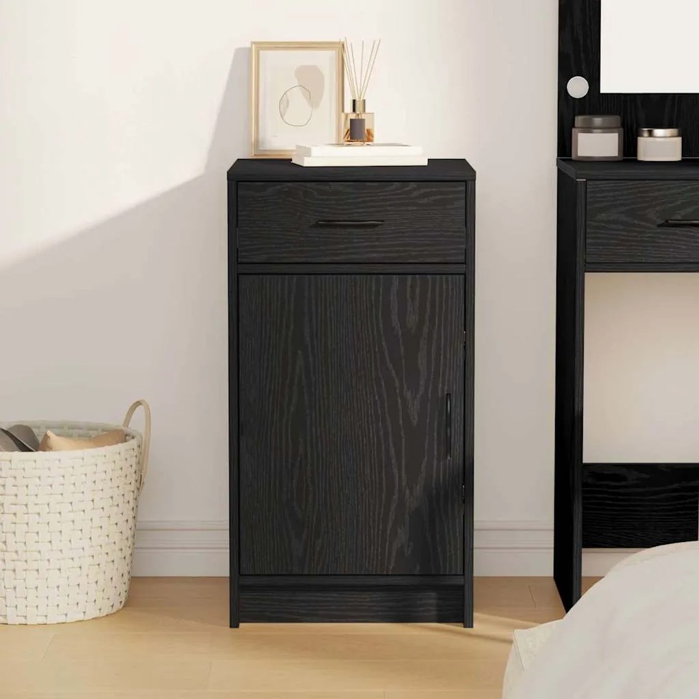Buffet vidaXL Preto Carvalho 40x41x75 cm Madeira de engenharia