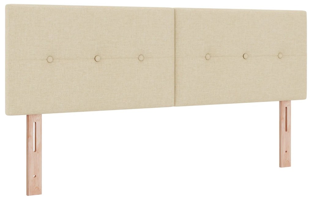 Cama Box Spring com Colchão Creme 140x200 cm Tecido