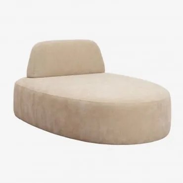 Módulo Chaise Longue Para Sofá Modular Estofado Giorgia Chenille Castanho Areia Claro - Sklum