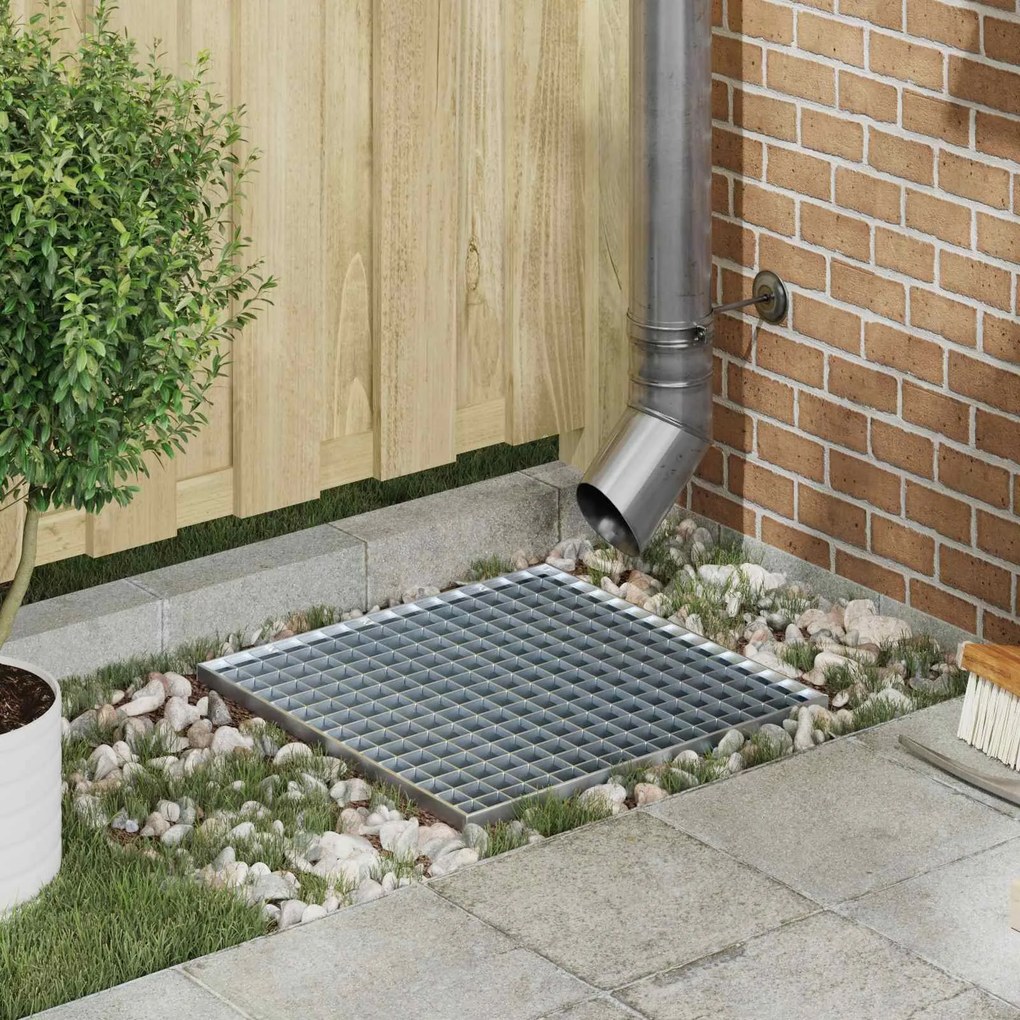 vidaXL Grelha Prateado 50 x 50 x 2 cm Aço Galvanizado a Quente
