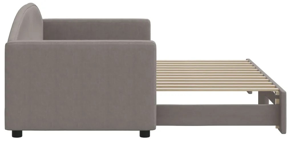 Sofá-cama com gavetão 80x200 cm tecido cinzento-acastanhado