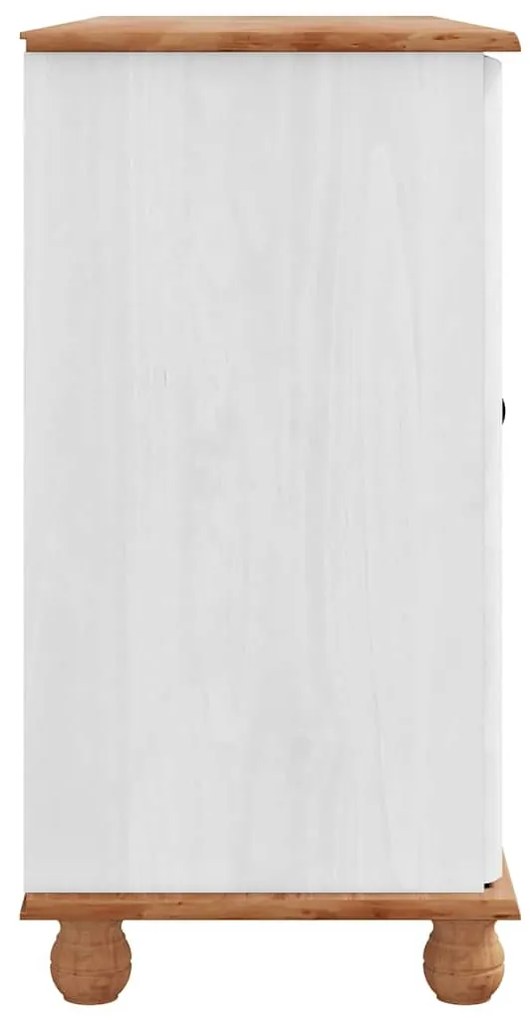 Aparador 'ASKIM'Branco 133,5x40x79 cm Madeira Sólida de Pinus