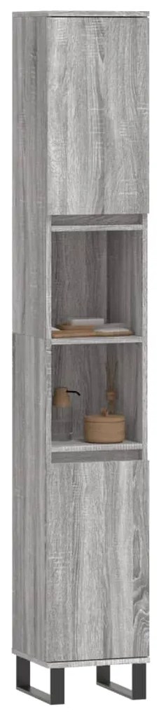 Armário de Casa de Banho 30x30x190 cm derivados de madeira cinzento so