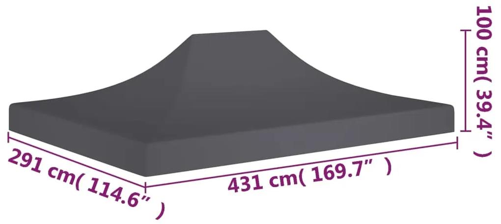 Teto para tenda de festas 4,5x3 m 270 g/m² antracite
