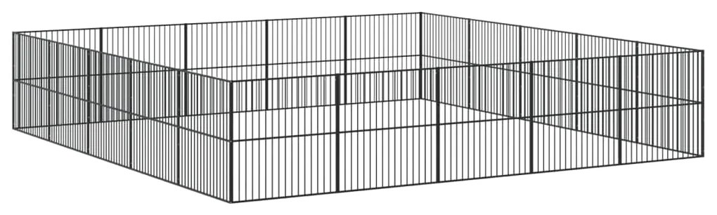 Parque para cães com 20 painéis aço galvanizado preto