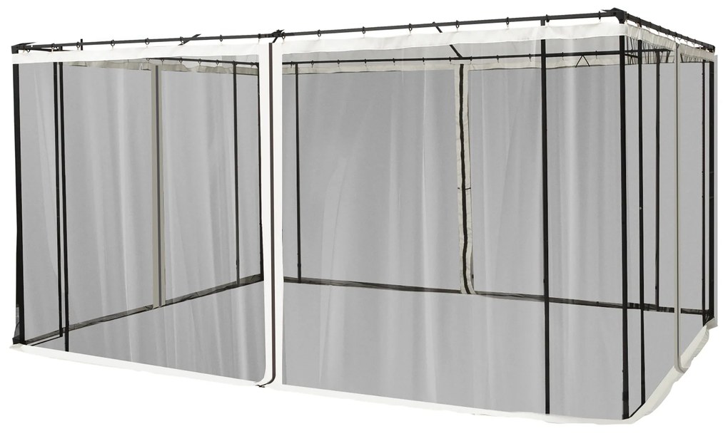 4 painéis laterais 335x207 cm para tenda de jardimmosquiteira para gazebo com zíperes e anéis preto