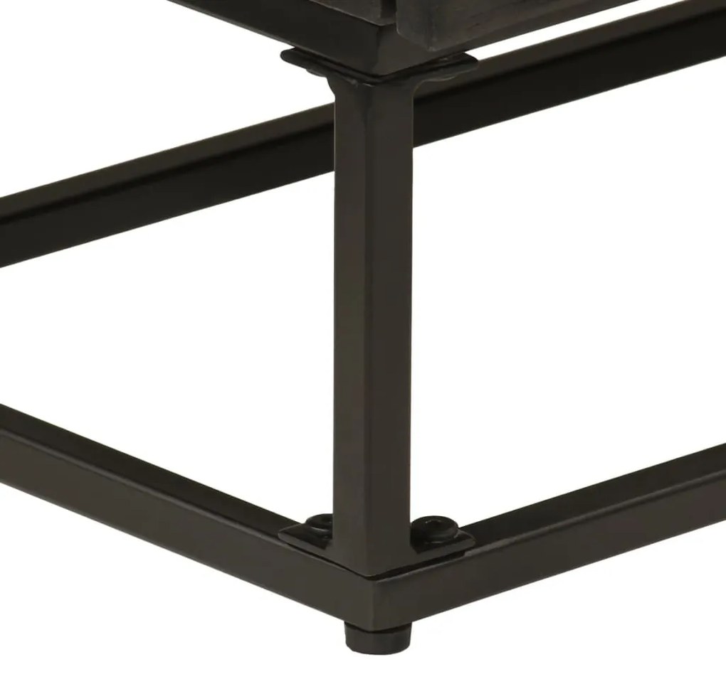 Cómoda 55x30x76 cm madeira de mangueira maciça e ferro preto