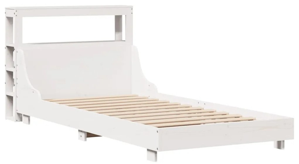 Cama sem colchão 75x190 cm madeira de pinho maciça branco