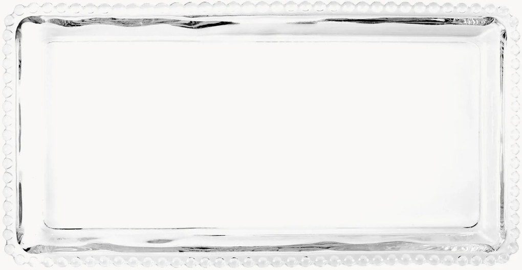 Tabuleiros de vidro com borda de contas Collier, conjunto de 6