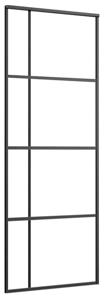 Porta deslizante c/ conj. ferragens 76x205cm vidro ESG preto