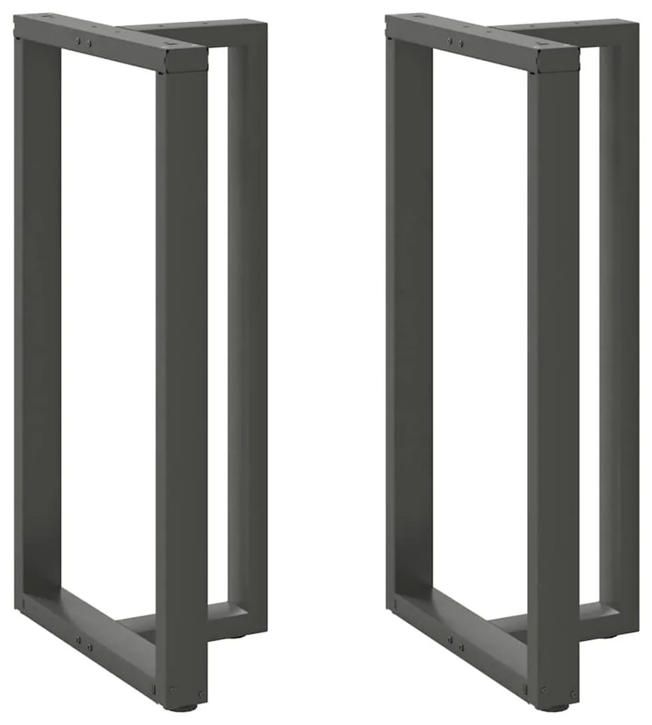 Pés para mesa de bar em forma de T, 2 peças, antracite, 60x35x(110-111