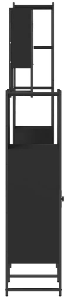4 pcs conjunto móveis casa de banho derivados de madeira preto