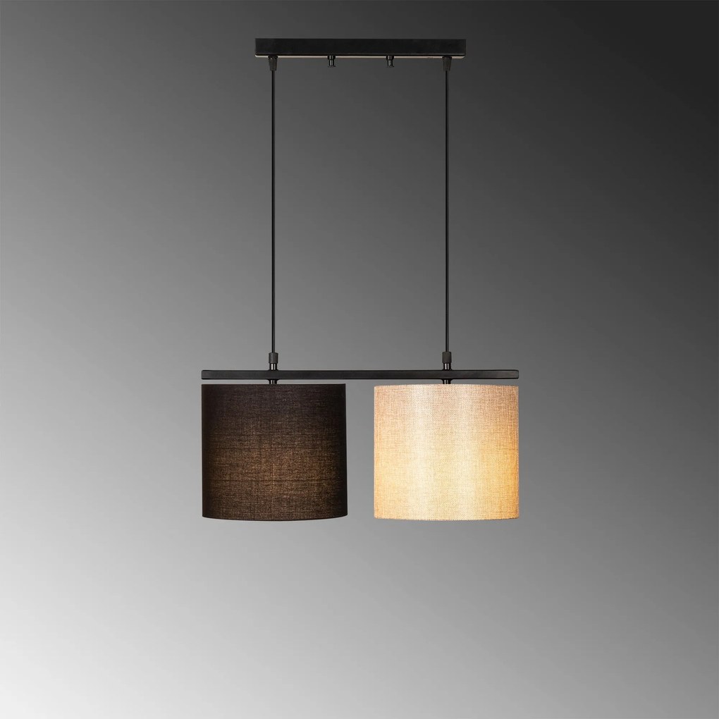 Candeeiro de Teto Valiz – Creme e Preto – 47 x 20 cm