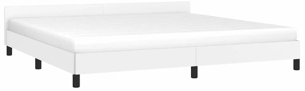 Estrutura de cama c/ cabeceira sem colchão 200x200 cm branco