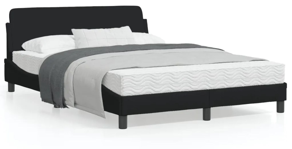 vidaXL Estrutura de cama sem colchão 140x190 cm tecido preto